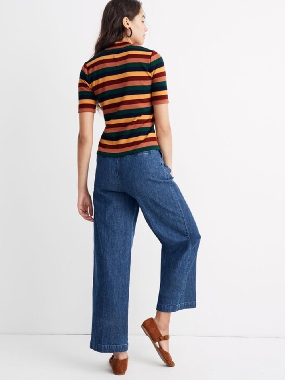 Madewell Rainbow 3/4 sleeve sweater type top mock neck - Picture 3 of 10